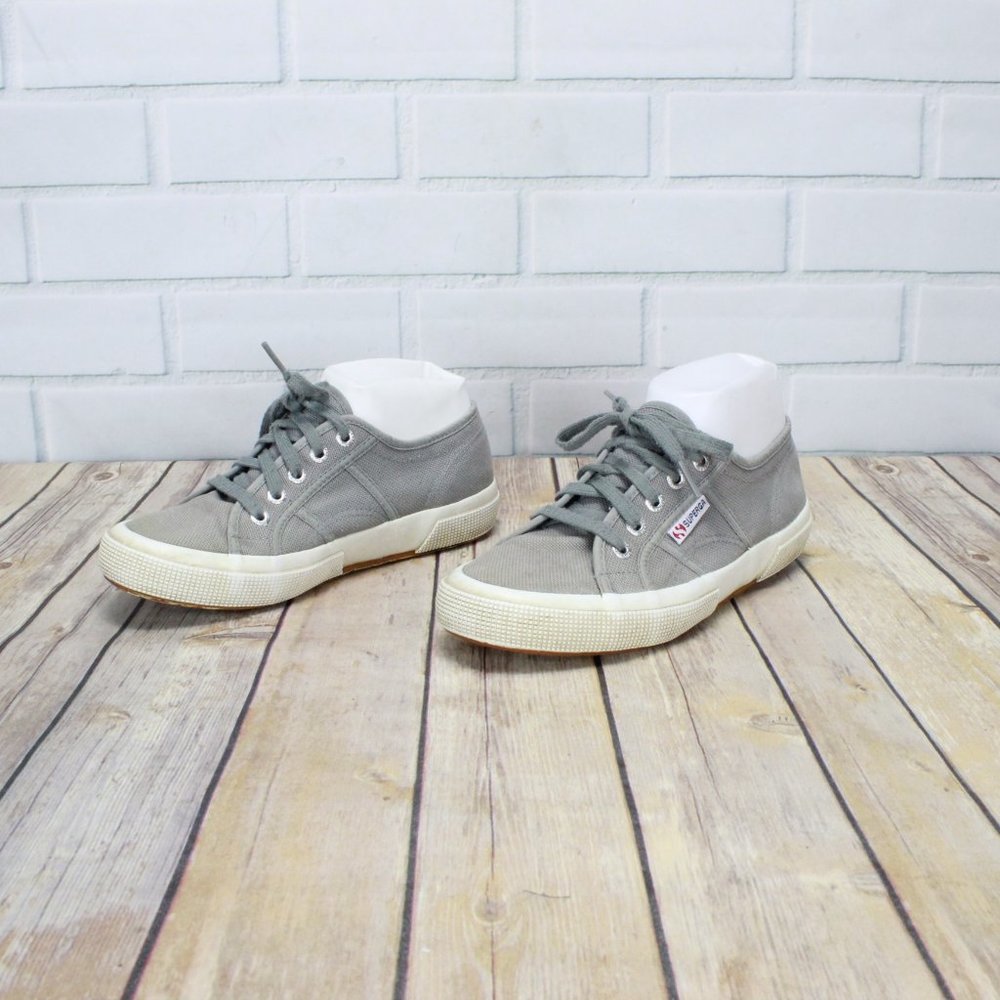Superga Gray Canvas Lace Up Casual Sneakers Size 7 - Picture 2 of 8